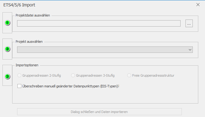 KNX-Import-Fenster
