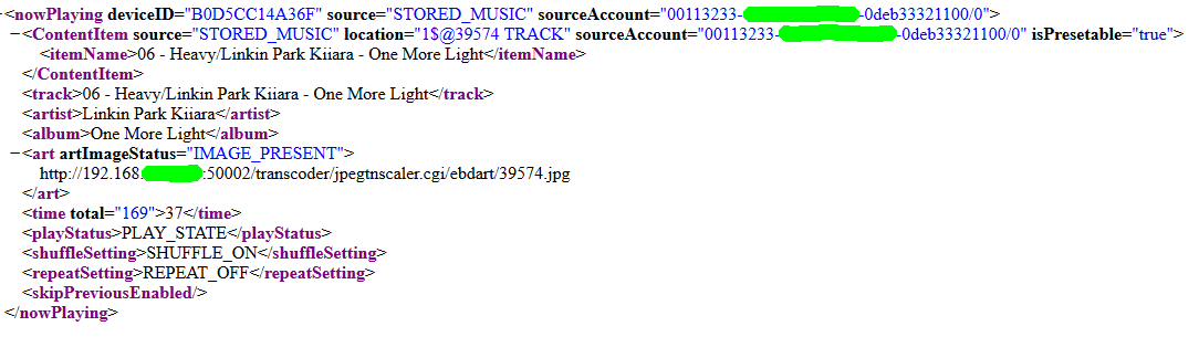 Bose Now Playing XML Bose Now Playing XML