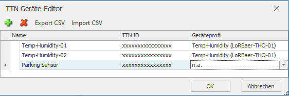 TTN-Geräteeditor